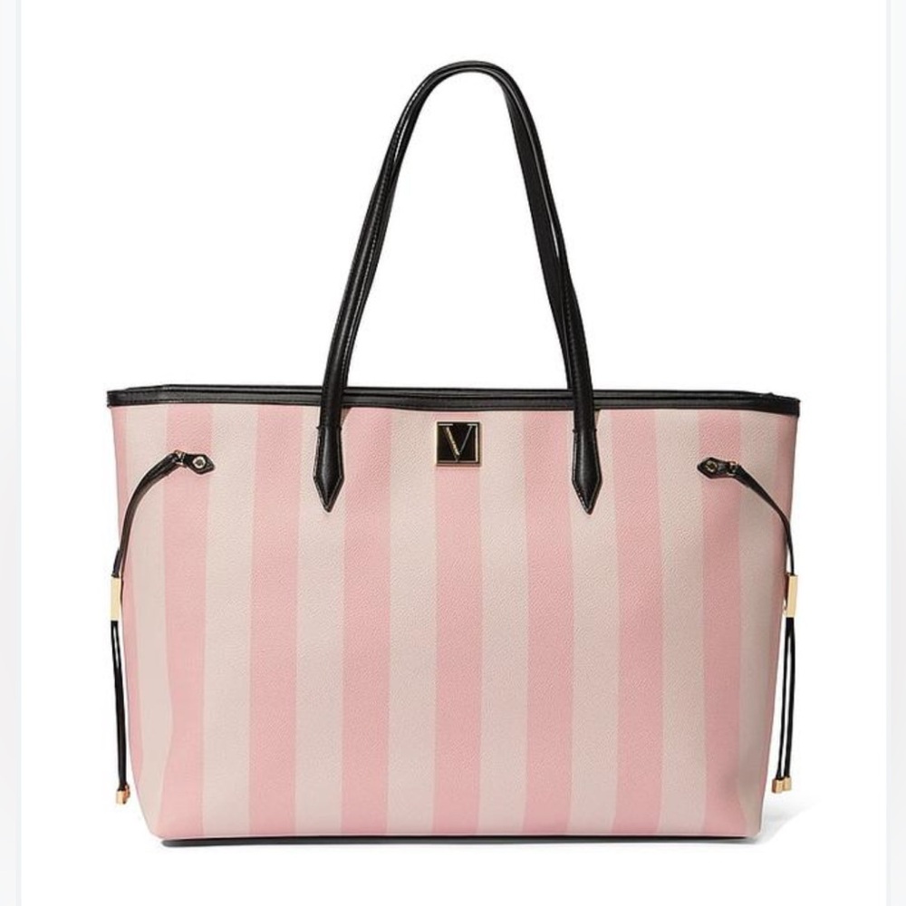 Victoria's Secret Pink and Light Pink Stripe Tote